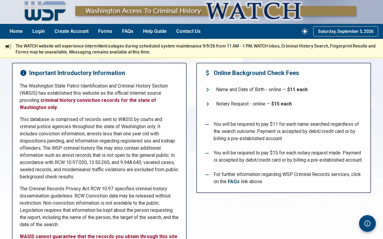 Federal Way resident lookup through Washington State Patrol WATCH