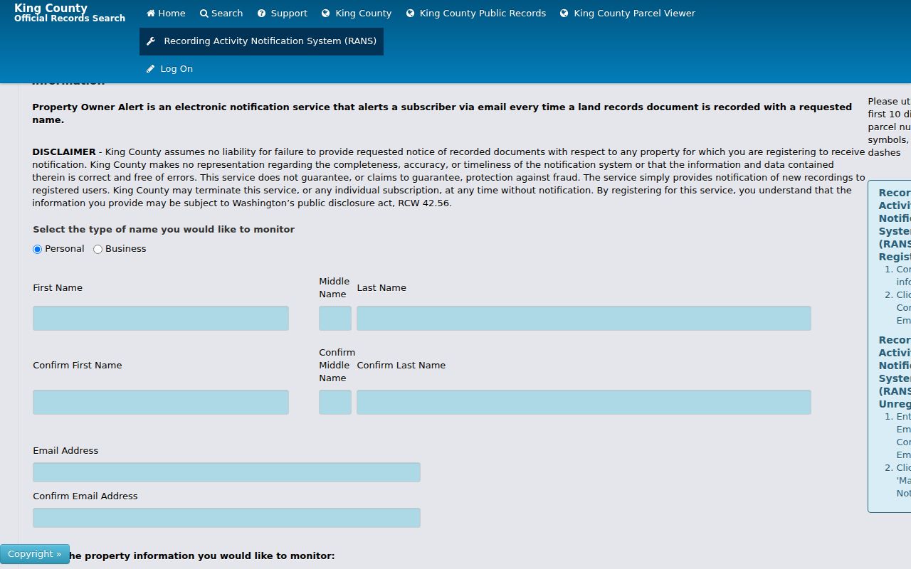 Federal Way residents directory King County recording alert