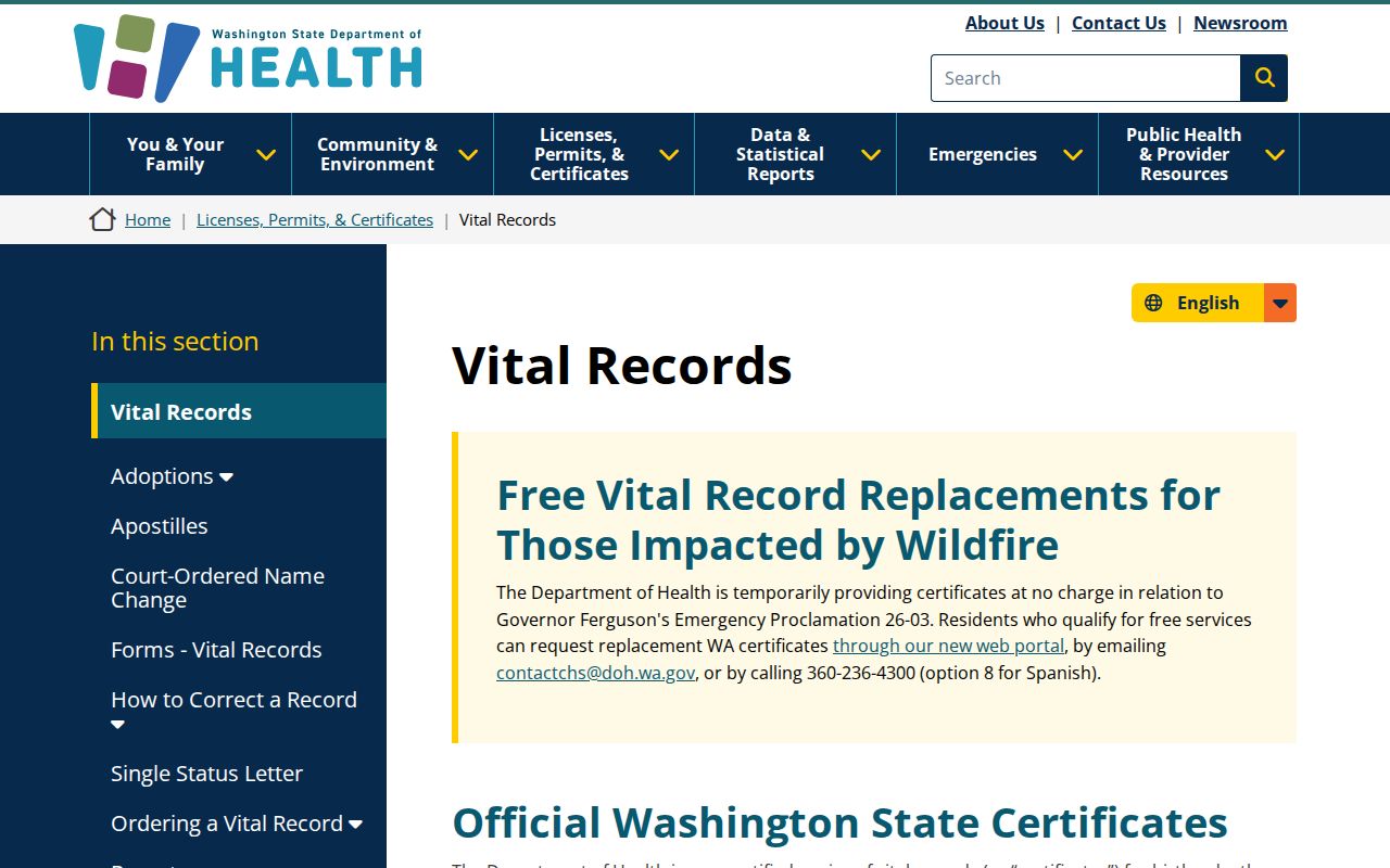 Federal Way resident lookup using Washington vital records