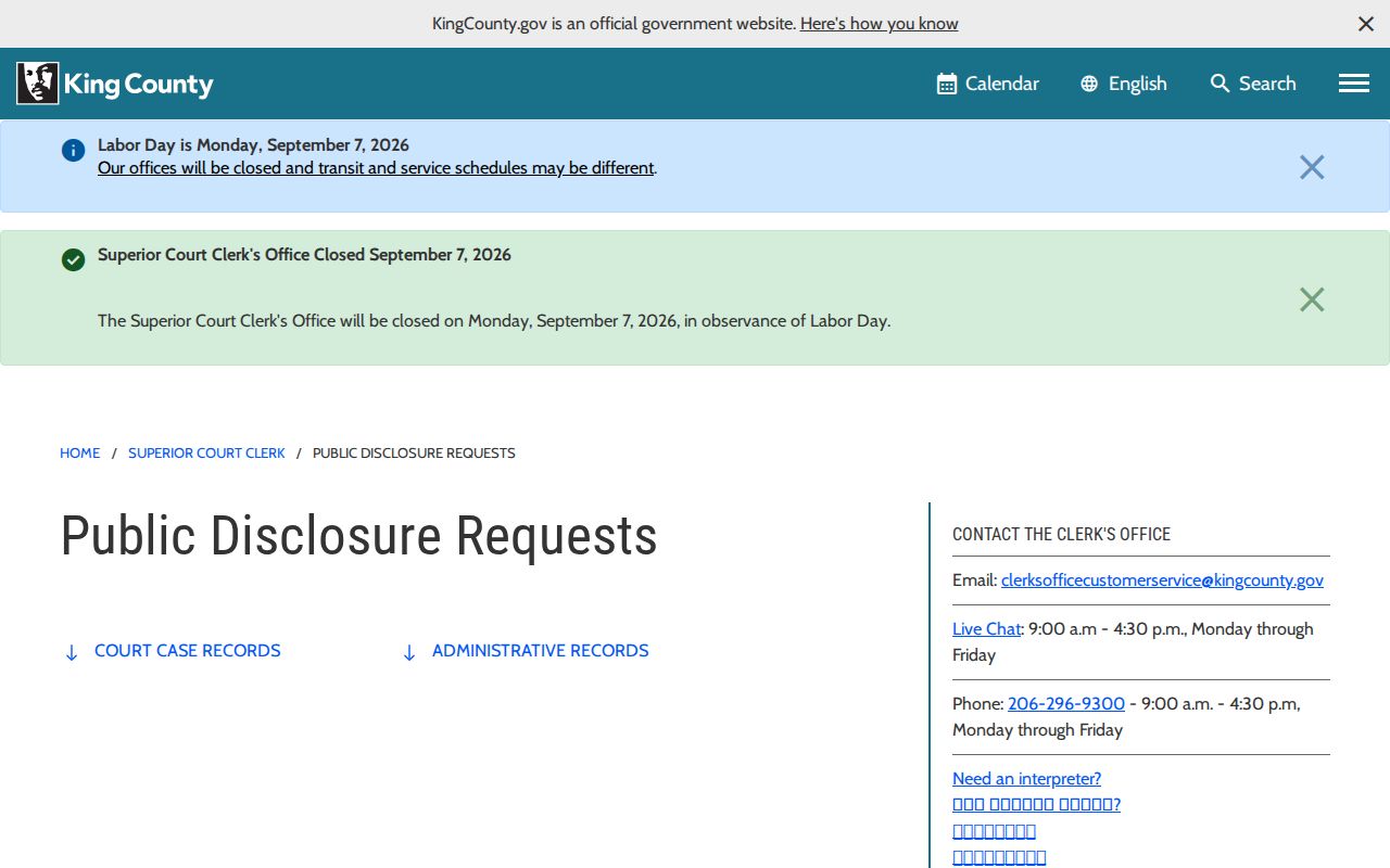 Federal Way resident lookup through King County court records access
